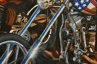 Oil painting Chrome close up